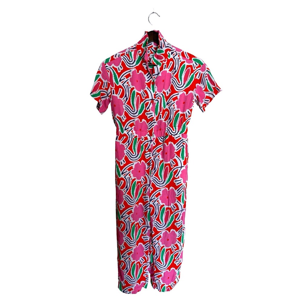 Diane von Furstenberg Target Flower Groove Cozy Floral Jumpsuit Girl Sz  L 10/12